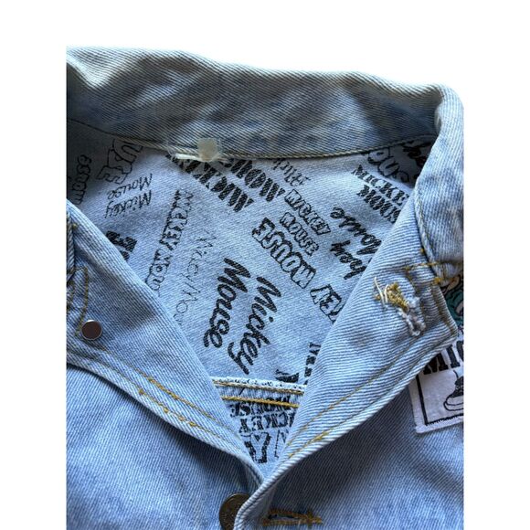 Rare Vintage 80s Mickey Jeans Walt Disney World Denim Jacket with Patches, L-XL - Picture 5 of 8